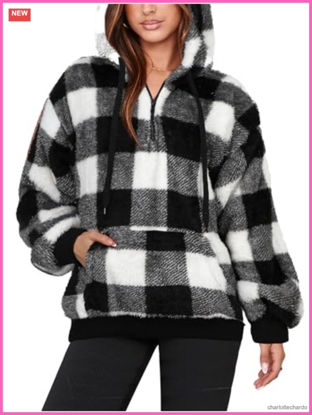 Oversized Sherpa Fleece Pullover Hoodie for Women Fuzzy Fashion Hooded